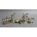 Two late Victorian silver cream jugs, including inverted pear shape, London, 1897, 96mm, a later