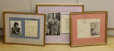 Opera interest - Three autograph letters and photographs of Adelin Patti, Nellie Melba and Geraldine