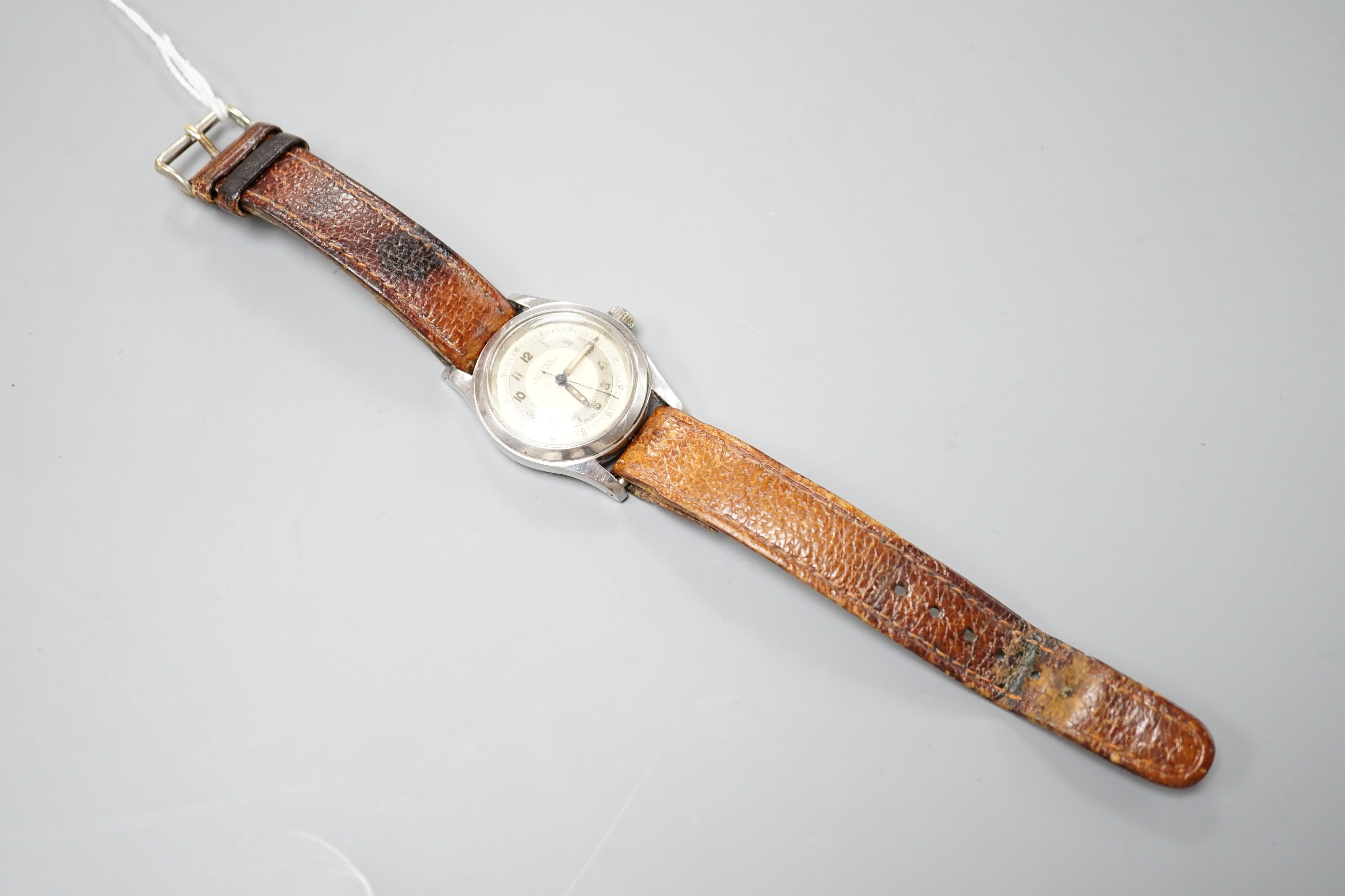 A stainless steel Tudor Oyster Junior Sport manual wind wrist watch, with Arabic dial, on associated - Image 3 of 4