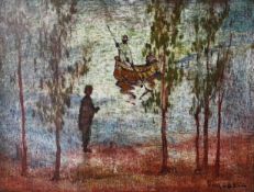 Mario Vargas (Bolivian, 1928-2017), oil on panel, "Eucalyptus", signed, 27 x 35cm
