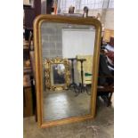 A 19th century French giltwood Louis Philippe overmantel mirror, width 95cm, height 161cm