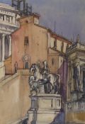 Harry Morley (1881-1943), pencil and watercolour, The Capitoline Hill, signed, 28 x 20cm