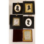 John Miers (1758-1821), painted silhouette of George Augustus Legge 1826, 8 x 6cm, two painted