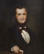 Victorian School, oil on canvas, Half length portrait of a gentleman thought to be a dwarf, 74 x