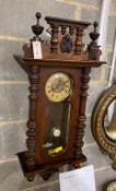 An early 20th century Vienna style wall clock, height 96cm