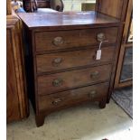 A small 19th century and later four drawer mahogany chest (converted), width 64cm, depth 41cm,