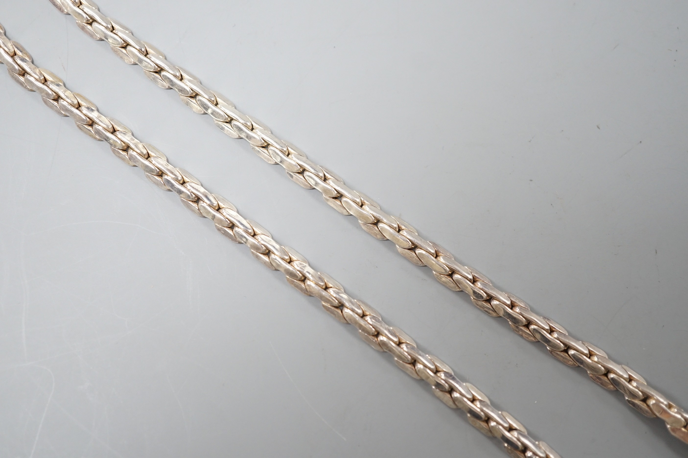 A modern Tiffany & Co sterling interwoven link necklace, 72cm. - Image 2 of 3