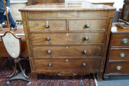 A George IV inlaid mahogany chest of eight drawers, width 122cm, depth 53cm, height 120cm Ivory