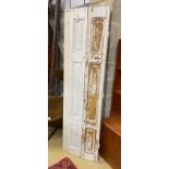 A pair of 19th century painted bifold shutters, height 198cm