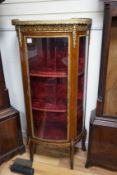 An early 20th century French gilt metal mounted mahogany vitrine, width 66cm, depth 32cm, height