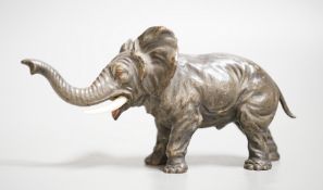 An Austrian cold painted model of an elephant. 11cm long. Ivory submission reference: LN9KN984