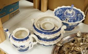 A group of Spode and Booths blue and white pottery