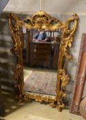 A George III style rectangular gilt framed wall mirror, width 72cm, height 117cm