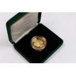 A cased limited edition 2002 'The Duke of Wellington 150th Anniversary Guernsey £5 gold crown 1852-