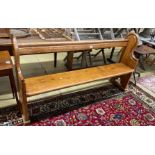 A Victorian pine pew, length 174cm