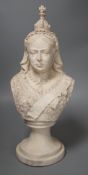 A resin bust of Queen Victoria, 40cm tall
