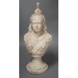 A resin bust of Queen Victoria, 40cm tall