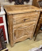A 19th century French pine side cabinet, width 82cm, depth 53cm, height 113cm