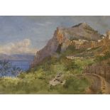 Arthur Glennie RWS (1803-1890), watercolour, Capri, inscribed with the title, Abbott & Holder