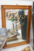 A Fry's Chocolate advertising mirror and frame, 39cms x 54cms including frame,