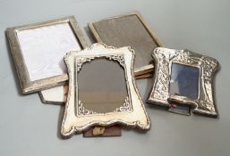 Four assorted silver mounted photograph frames including Edwardian, Chester, 1906, largest 19.9cm.