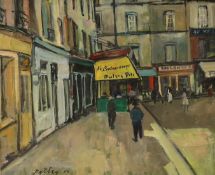 Llewelyn Petley-Jones (1908-1986), oil on canvas, 'Le Contrescarpe, Paris', signed, inscribed and