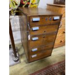 A mid century industrial style chrome mounted five drawer chest, width 49cm, depth 76cm, height