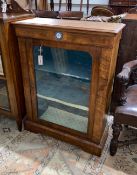 A Victorian inlaid walnut pier cabinet, width 74cm, depth 29cm, height 99cm