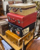 Four vintage travelling trunks, largest width 73cm, depth 51cm