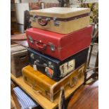 Four vintage travelling trunks, largest width 73cm, depth 51cm