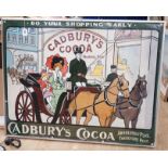 A Cadbury's Cocoa “Do Your Shopping Early” pictorial enamelled advertising sign. Formerly part of