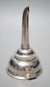 A George III silver wine funnel, by Aaron Lestourgeon, London, 1772, 12.9cm, 73 grams.