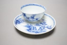A Chinese Nanking cargo teabowl and saucer, Qianlong period