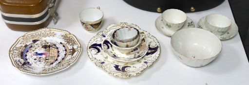 An early 19th century Chamberlains plate, Rockingham, Worcester etc. teawares,