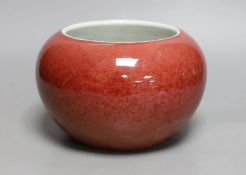 A Chinese sang de boeuf glazed jardiniere, 14cm tall