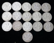 Sixteen George V crowns, 1935, all AEF or better