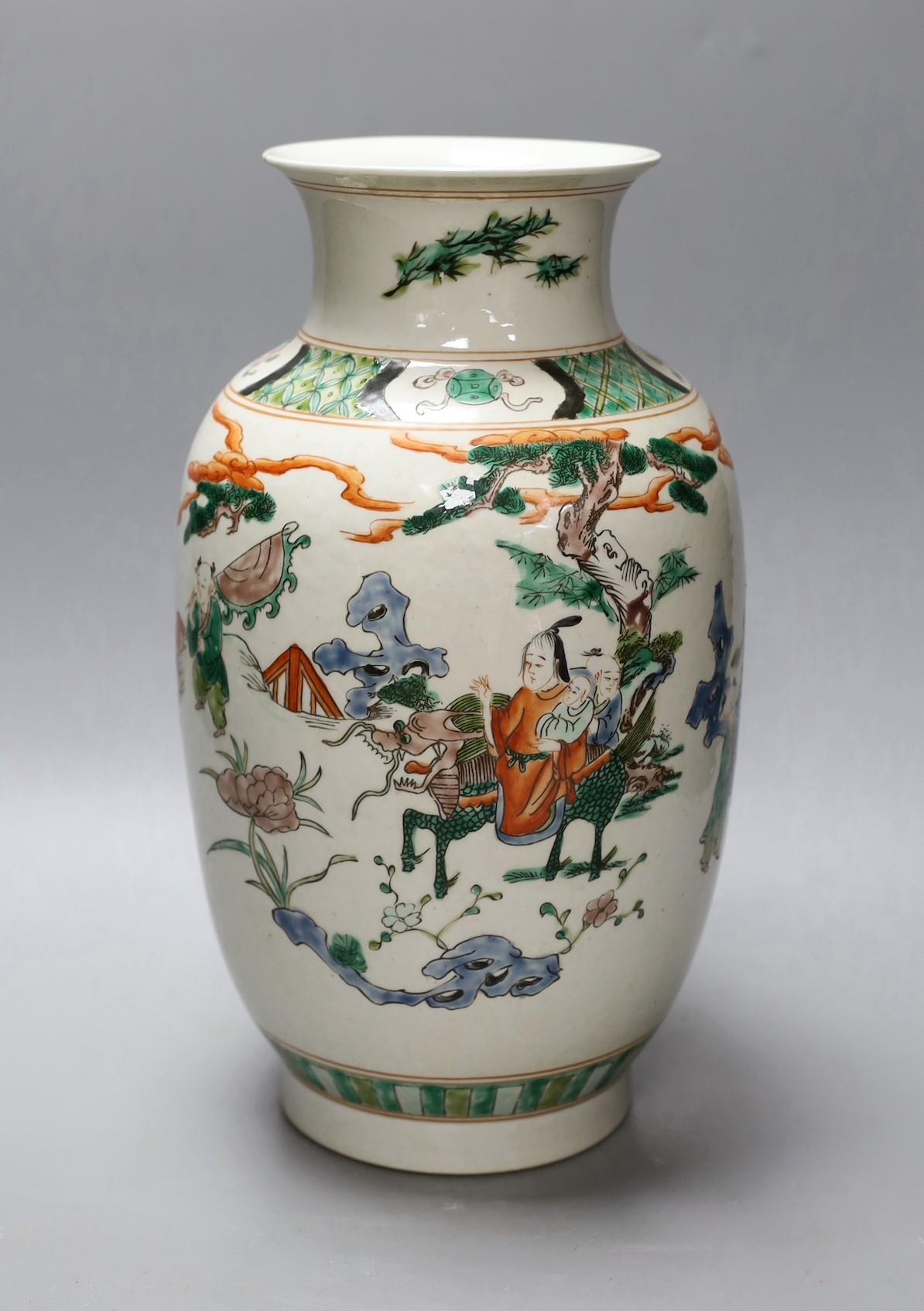 A 20th century Chinese famille rose vase, 33cm - Image 5 of 8