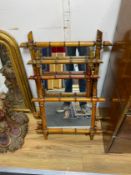 Four late Victorian rectangular faux bamboo wall mirrors, largest 84cm x 86cm.