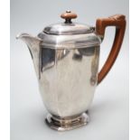 A George VI silver hot water pot, William Suckling Ltd, Birmingham, 1937, 20.5cm, gross weight 17.