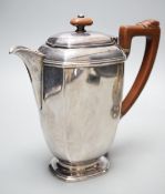 A George VI silver hot water pot, William Suckling Ltd, Birmingham, 1937, 20.5cm, gross weight 17.