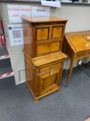 A 19th French cherrywood notary's cabinet, width 52cm, depth 45cm, height 120cm