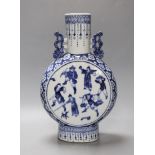 A 19th century Chinese blue and white moonflask, 30.5cm high