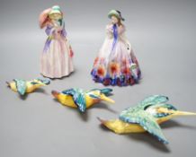 A Royal Doulton figurine: Reg No753474, Miss Demure and an Easter Day figurine: HN 2039, together
