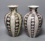 A pair of Japanese 'Imari' ovoid vases, Meiji period, 36cm