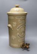 A 19th century stoneware water filter, Hatkins & Co. 50cm tall