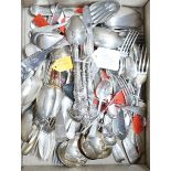 A mixed group of assorted mainly 19th century silver flatware, various pattern, dates and maker's,