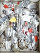 A mixed group of assorted mainly 19th century silver flatware, various pattern, dates and maker's,