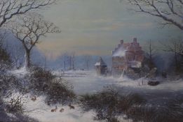 Michael Matthews (1933-), oil on canvas, 'The Old Manor', signed, 49 x 75cm