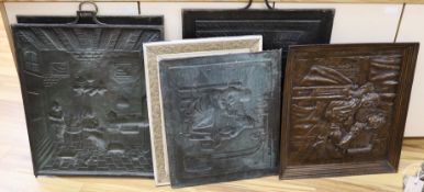 A collection cast metal and other decorative panels