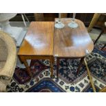 A Victorian mahogany Pembroke table and George III mahogany dining D end table